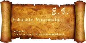 Eckstein Vincencia névjegykártya